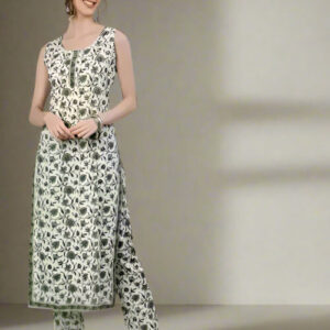 Ethnic Women Wear Sleeveless Cotton Kurta Set