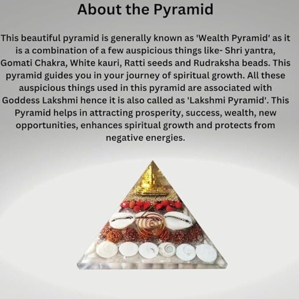 Crystal Wealth Gomati Chakra Shree Yantra Pyramid - Image 2