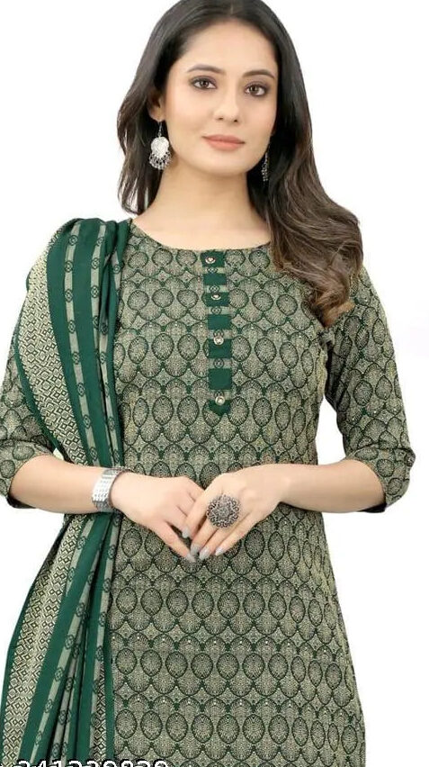 Summer’s Favorite Pick 🌿Elegant Green Cotton Kurta Set at Just ₹499!